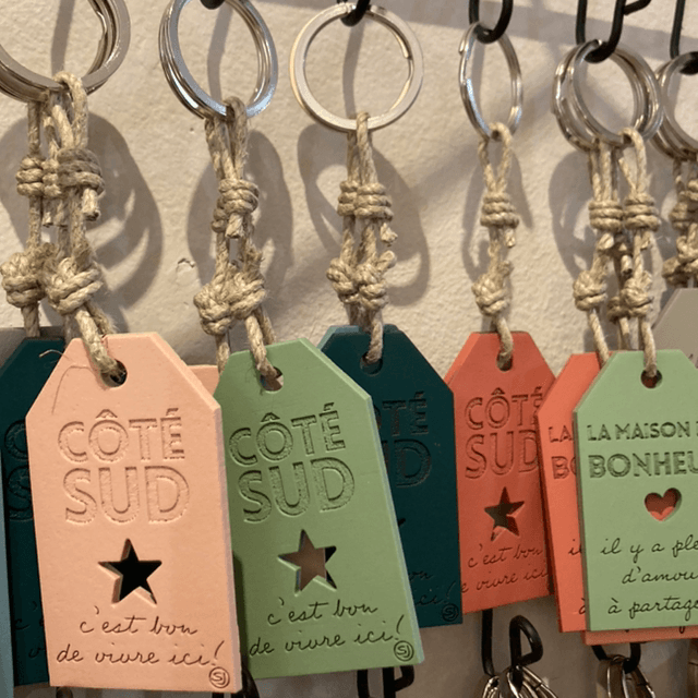Porte clés étiquette  : côté sud