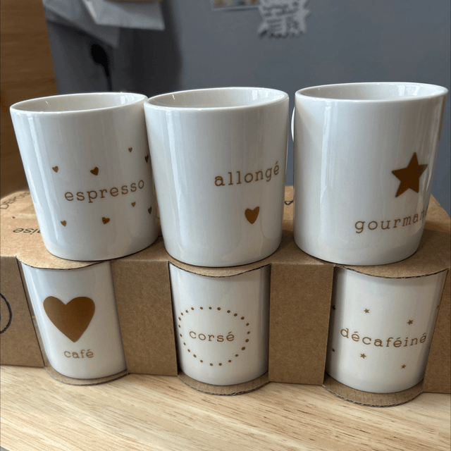 Tasses à café or 