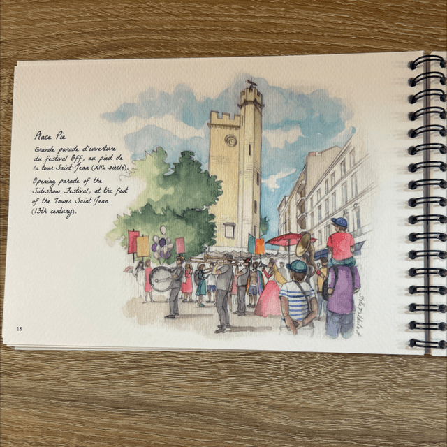 Livre aquarelles Avignon, Nîmes, Arles 