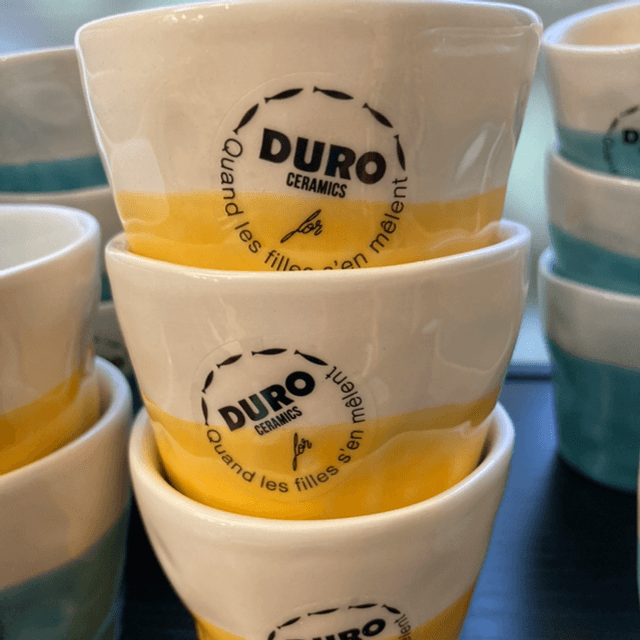 Tasse expresso jaune /vert Aqua 