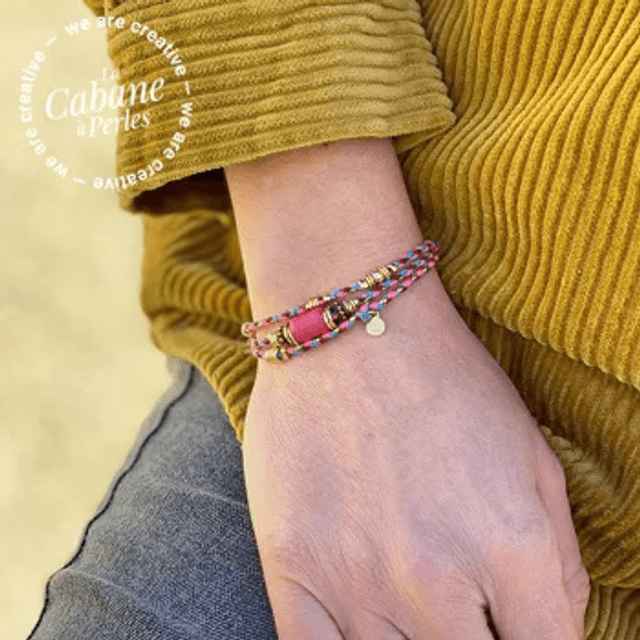 Kit bracelet 3 tours bleu ou rose  Casablanca 