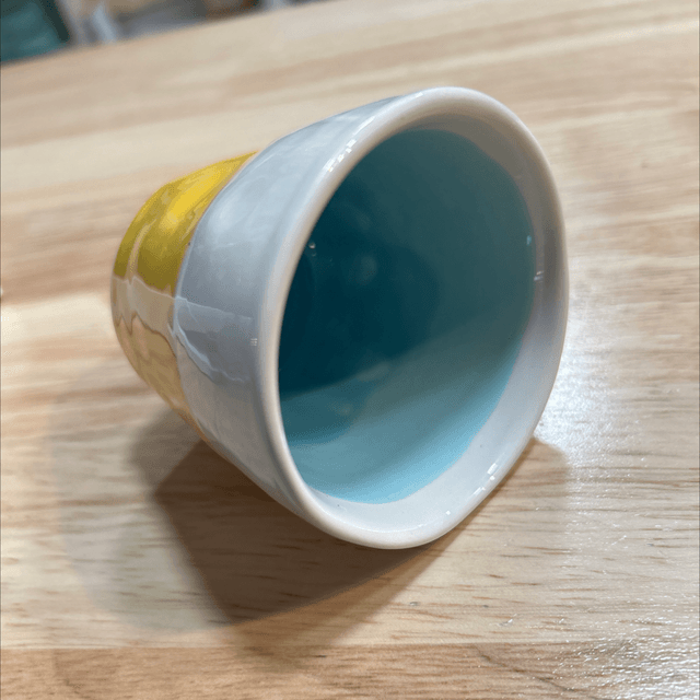 Tasse expresso jaune/bleu