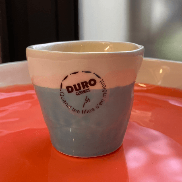 Tasse expresso bleu/jaune 