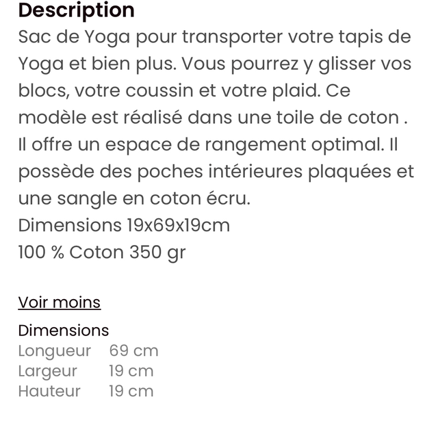 Sac tapis de yoga 