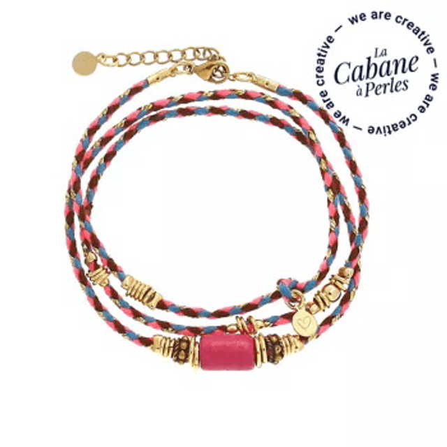 Kit bracelet 3 tours bleu ou rose  Casablanca 