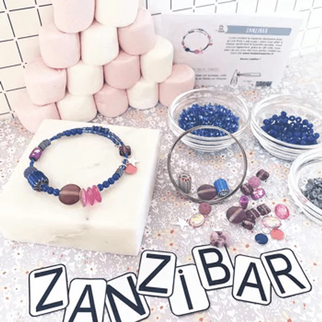 Kit bracelet violet, jaune, ou bleu zanzibar 