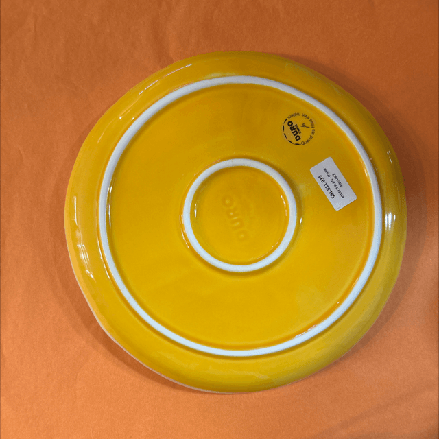 Assiette vert d’eau/jaune