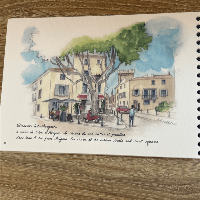 Livre aquarelles Avignon, Nîmes, Arles 