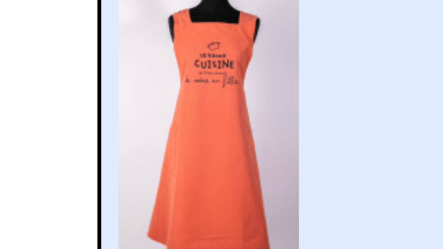Tablier japonais femme : la bonne cuisine…, couleur abricot