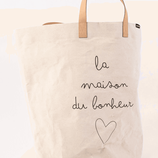 Sac coton enduit, la maison du bonheur 