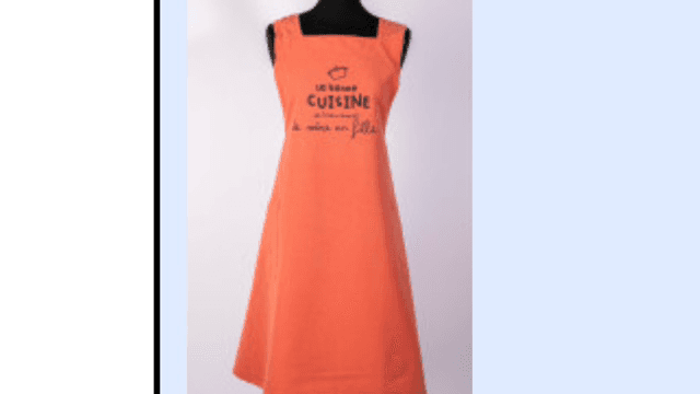 Tablier japonais femme : la bonne cuisine…, couleur abricot